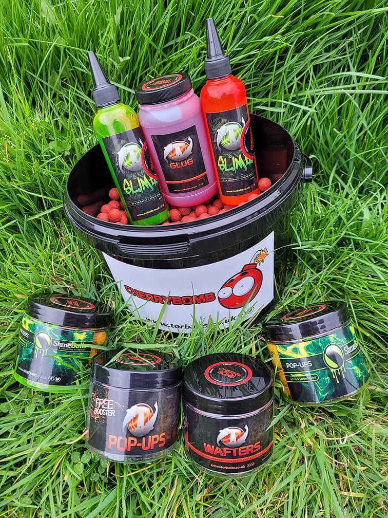 carp fishing bait bundle including boilies, bait smoke, pop ups and wafters